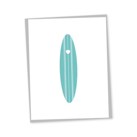 Surf Heart Letterpress Card