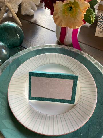 Teal pattern Place Cards
