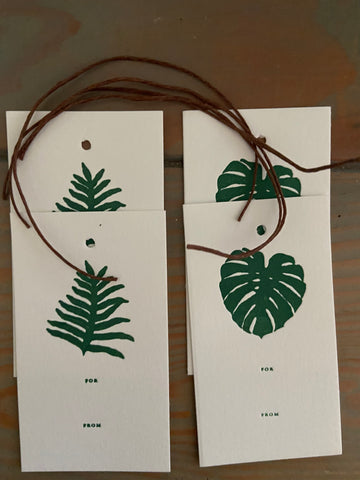 Lauae & Monstera Gift tags Set of 4 Gift Tags