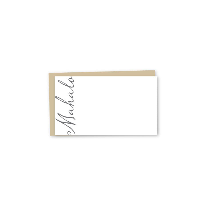 Script Mahalo Letterpress Mini-Card