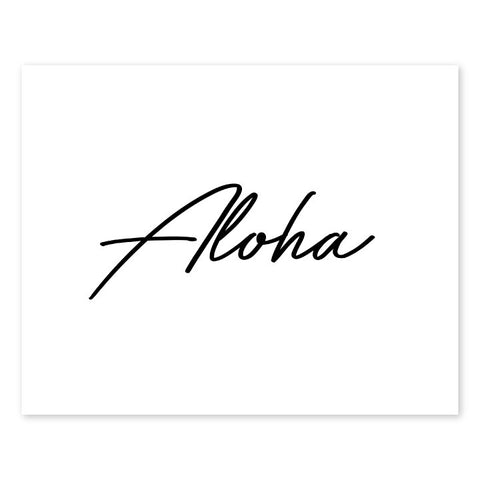 Script Aloha Letterpress Art Print