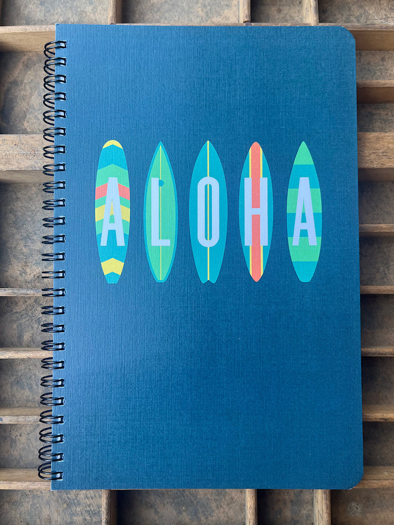 Bold Surf Aloha Large Spiral Notebook