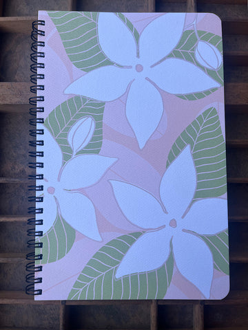Pink Stephanotis Large Spiral Notebook