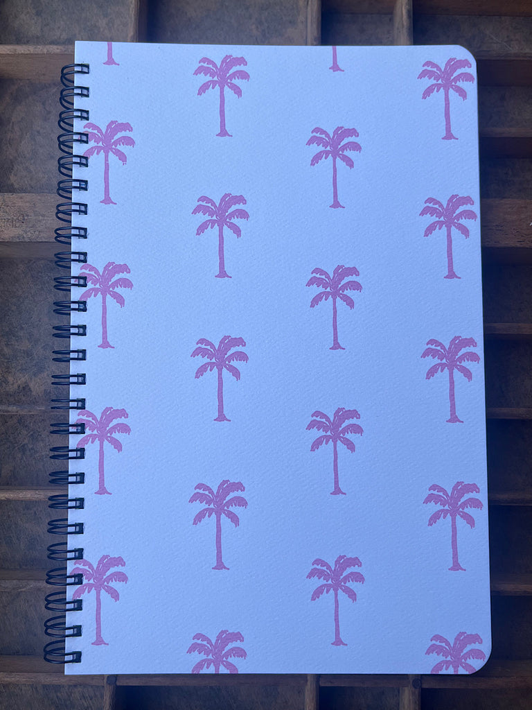 Pink Palm Large Spiral Notebook