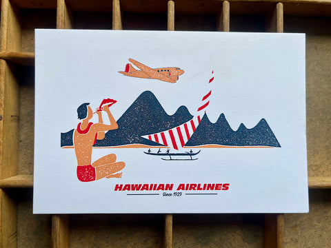 Hawaiian Air collab Vintage Postcard