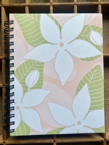 Pink Stephanotis Spiral Bound Notebook