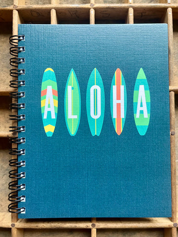 Bold Surf Aloha Spiral Bound Notebook