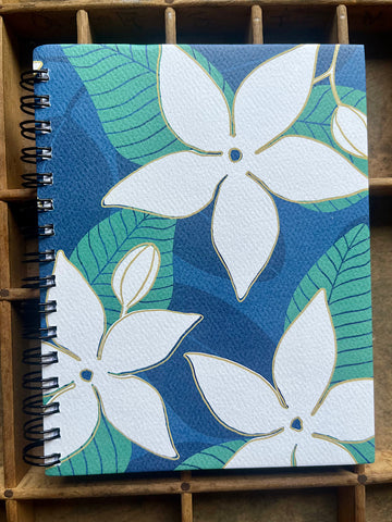 Blue Stephanotis Spiral Bound Notebook