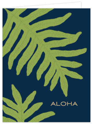 Lauae Print Aloha Folded Note Cards - Single or Set of 6