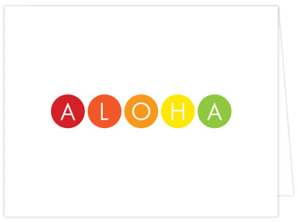 Aloha Dots Folded Note Cards - Single or Set of 6
