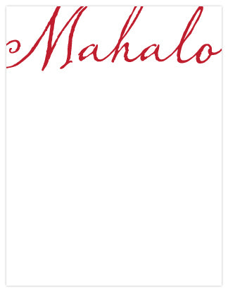 Mahalo Script Letterpress Note Cards - Set of 6