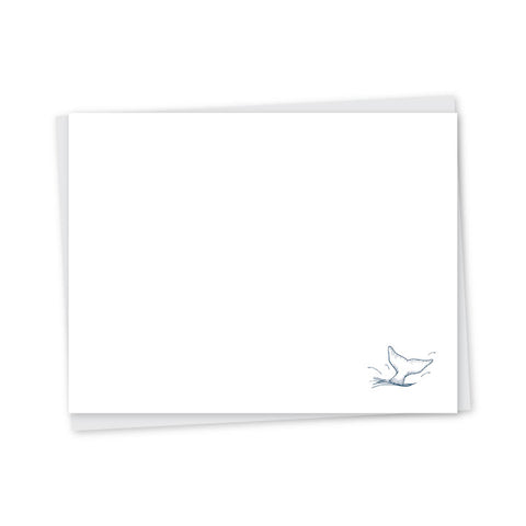 Whale Tail Letterpress Note Cards - Set of 6