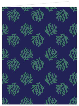 Seaweed Print Folded Note Cards - Single or Set of 6