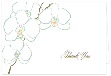 Orchid Thank You Folded Note Cards - Single or Set of 6