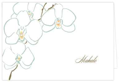 Orchid Mahalo Folded Note Cards - Single or Set of 6
