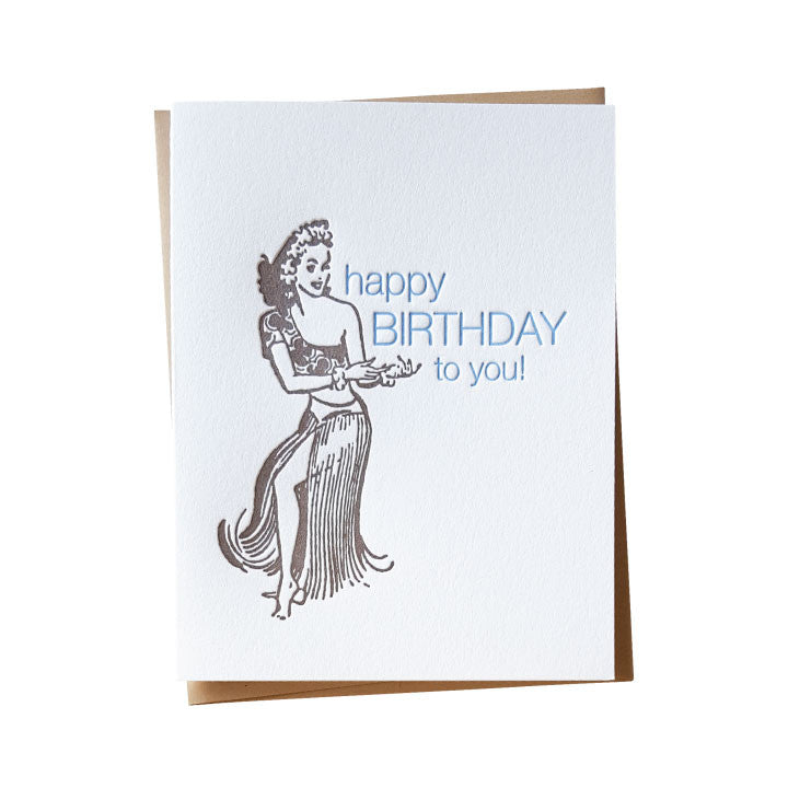 Hula Girl Birthday Card