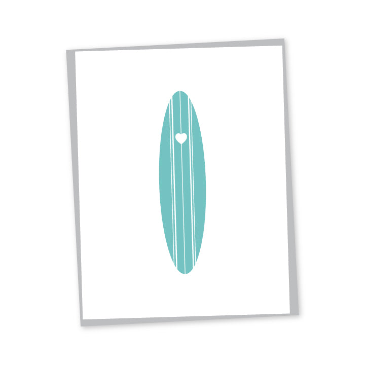Surf Heart Letterpress Card