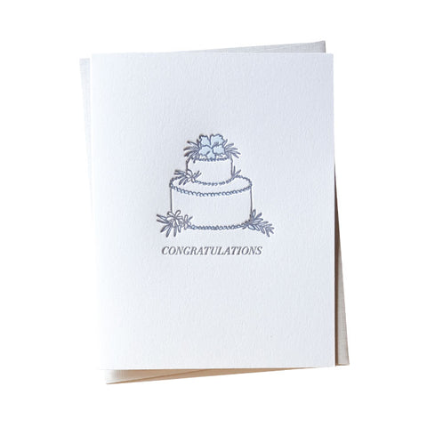 Hibiscus Wedding Cake Letterpress Card