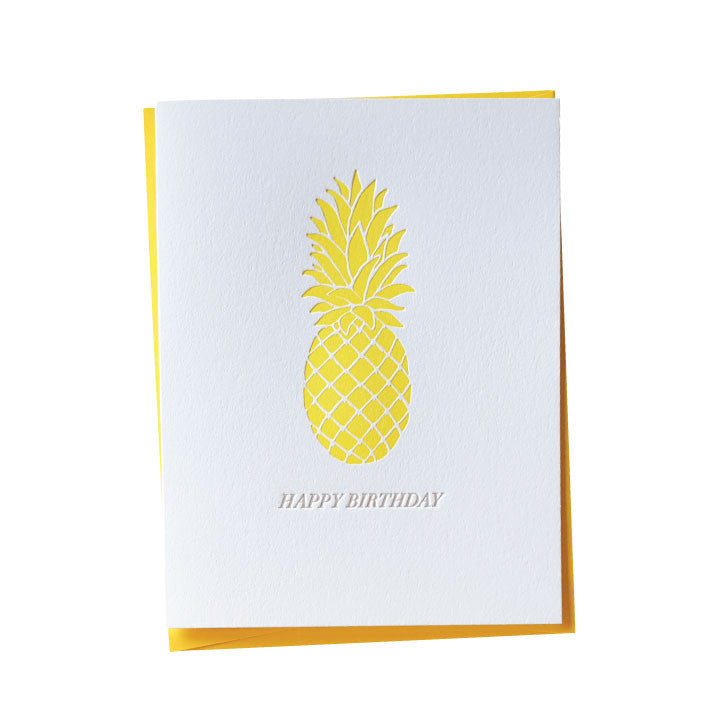 Letterpress Pineapple Birthday
