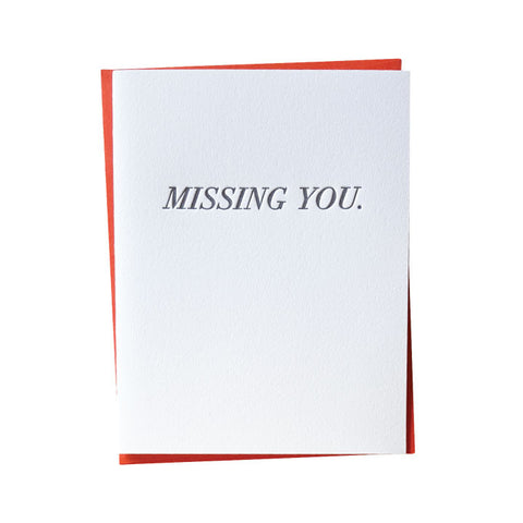 Simple Missing You Letterpress Card