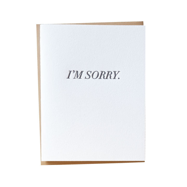 Simple I'm Sorry Letterpress Card