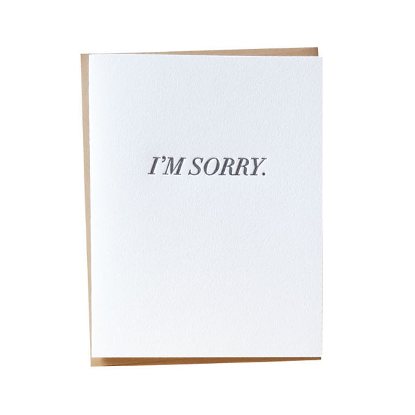 Simple I'm Sorry Letterpress Card – Bradley & Lily