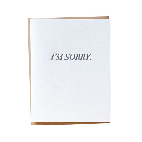 Simple I'm Sorry Letterpress Card