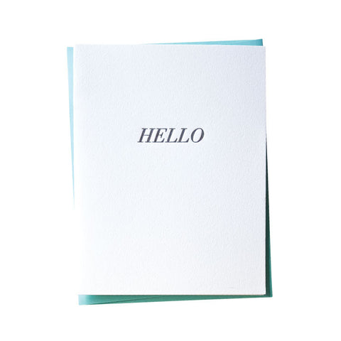Simple Hello Letterpress Card