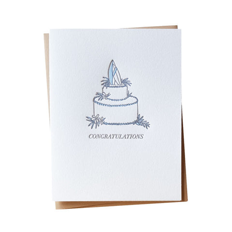 Surf Wedding Cake Card