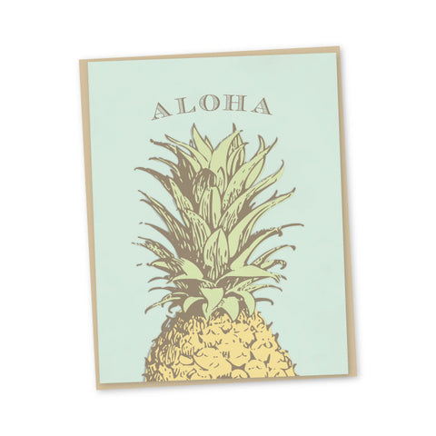 Vintage Pineapple Aloha Note Card