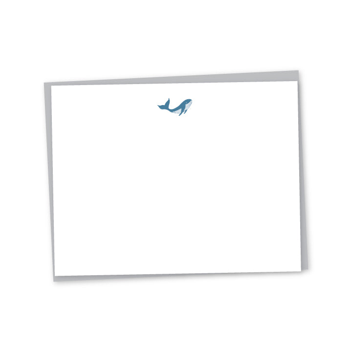 Whale Letterpress Note Cards - set of 6