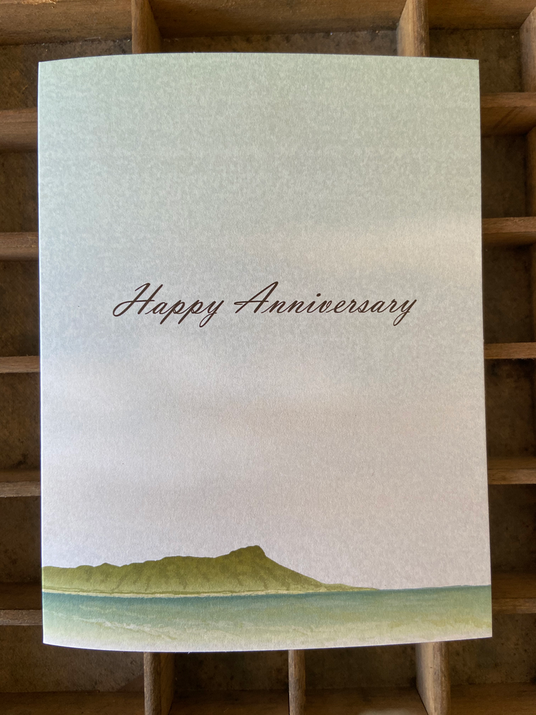 Diamond Head Happy Anniversary Folded Card