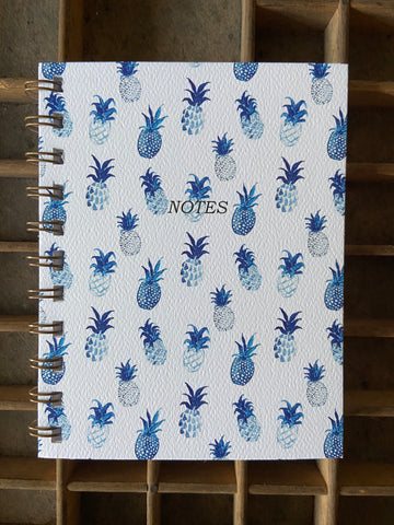Blue Pineapple Spiral Bound Notebook