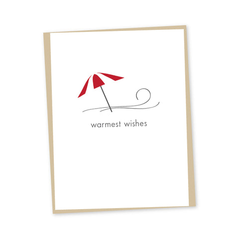 Umbrella Warmest Wishes Letterpress Card