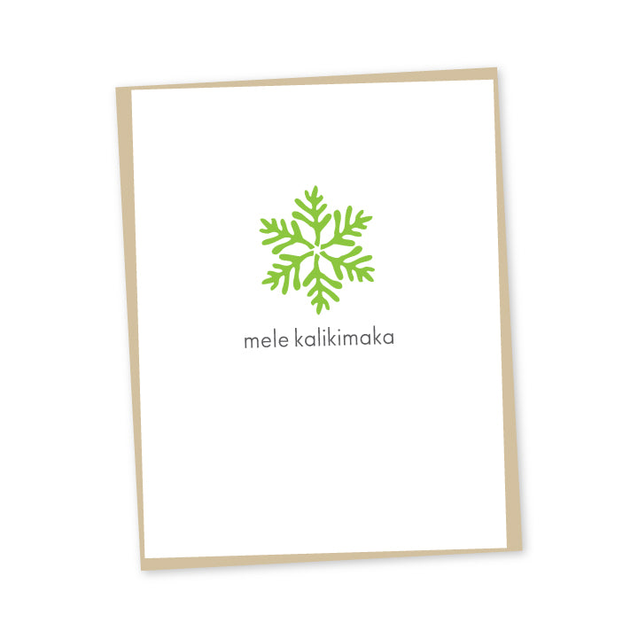 Fern Snowflake Mele Kalikimaka Card