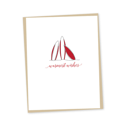 Surf Warmest Wishes Letterpress Card