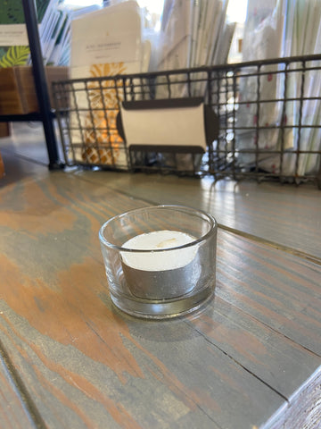 Glass Tea Light Holder with candle