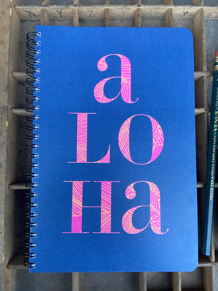 Stacked Aloha Large Spiral Notebook