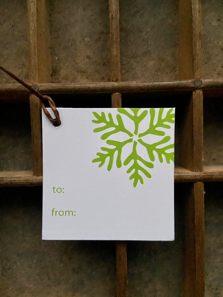 Snowflake Green Gift Tag