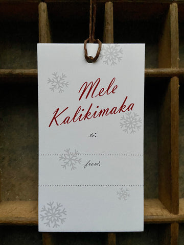 Snowflake Mele Kalikimaka Gift Tag