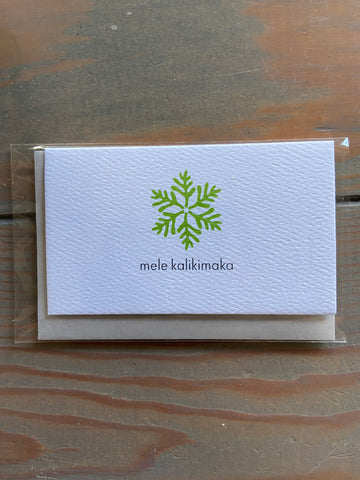 Mele Kalikimaka lauae Snowflake Mini Card