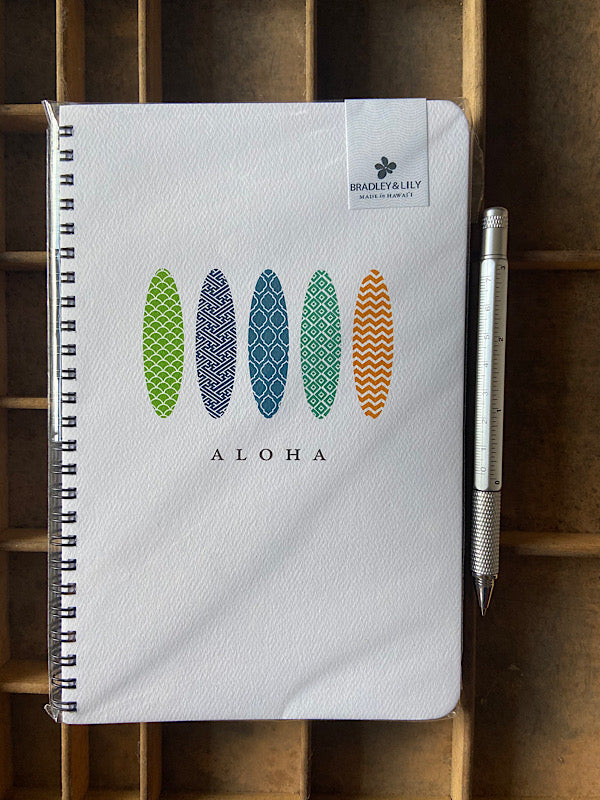 Aloha Surf Large Spiral Notebook