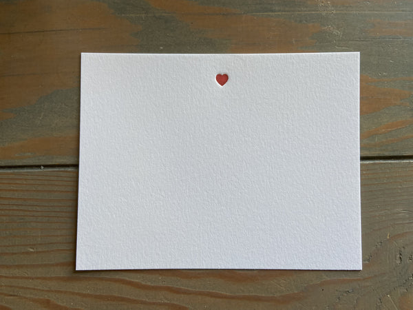 Simple Red Heart Letterpress note card – Bradley & Lily