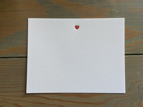 Simple Red Heart Letterpress note card