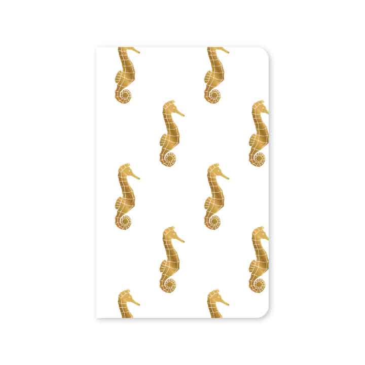 Golden Seahorse Mini Notebook