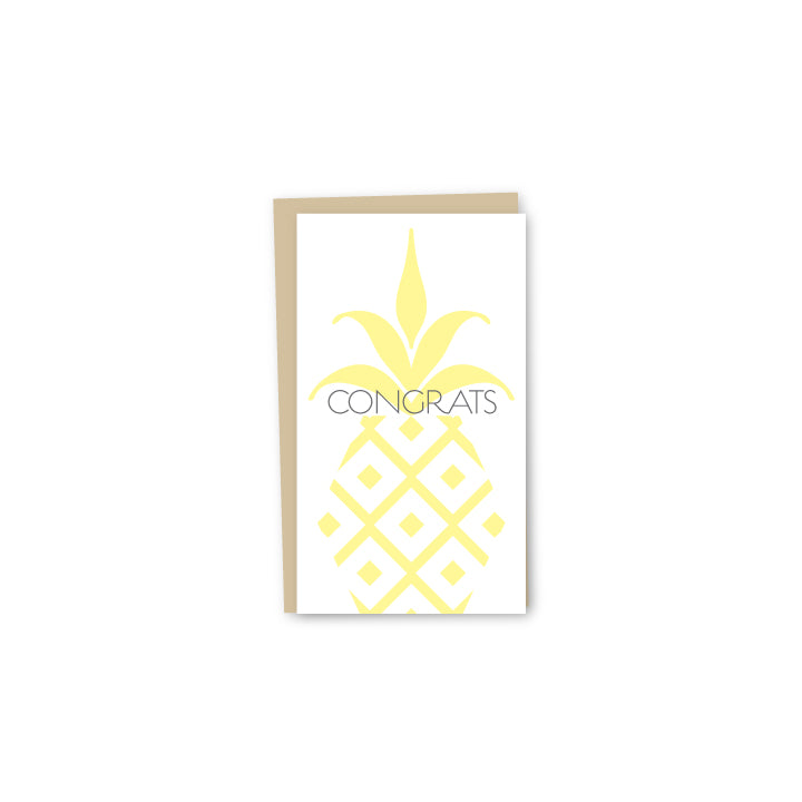 Pineapple Congrats Letterpress Mini-Card