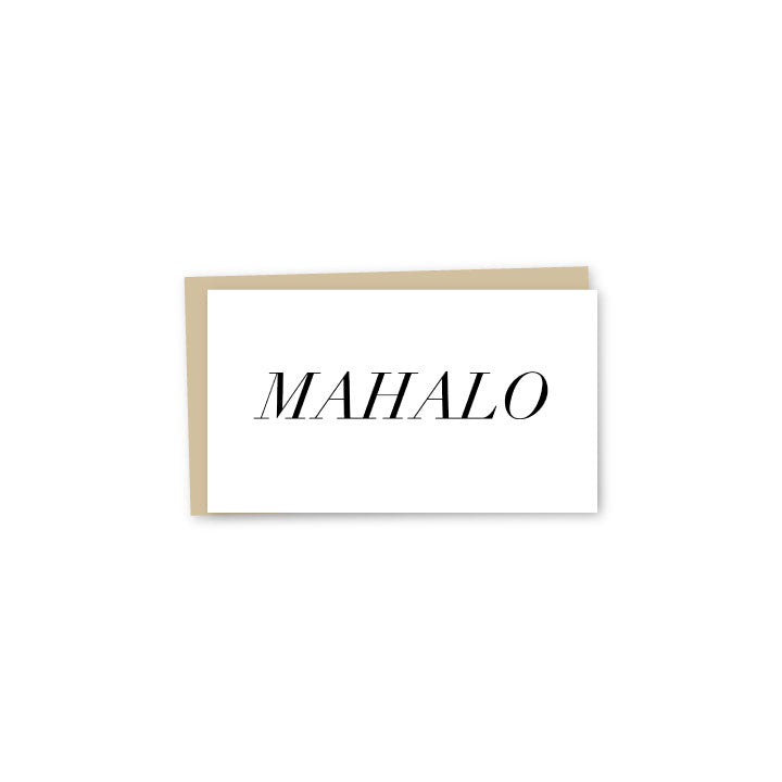 Block Mahalo Letterpress Mini-Card
