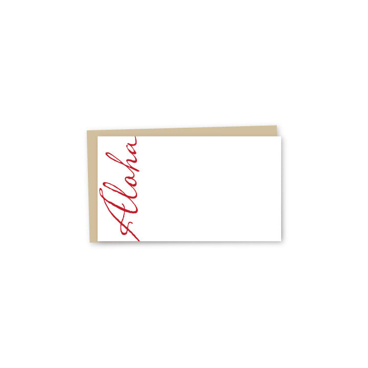 Script Aloha Letterpress Mini-Card