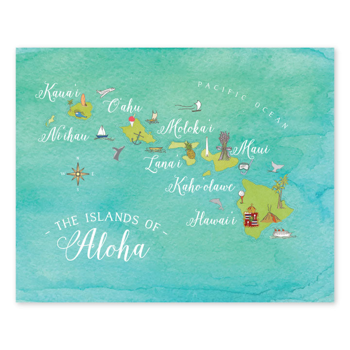 Alloha Map Aloha Map Art Print – Bradley & Lily