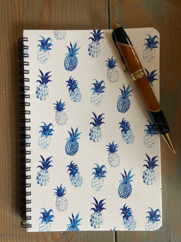 Watercolor Pineapple Large Spiral Notebook
